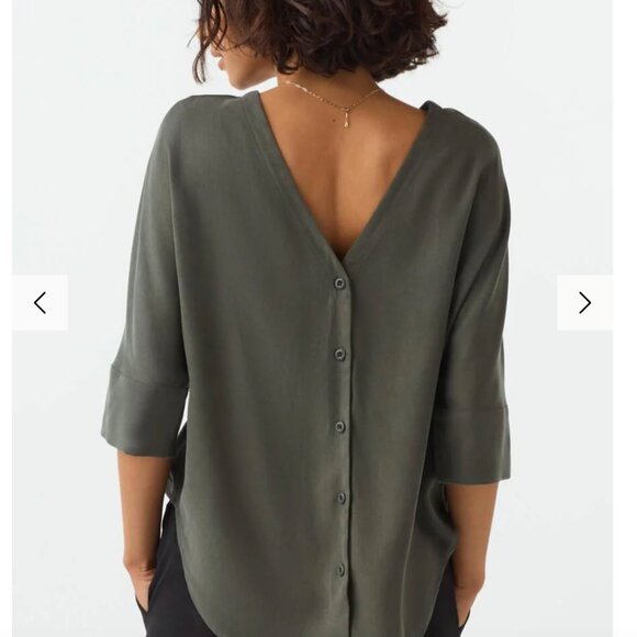 Vetta The Boyfriend Shirt Reversible Versatile Button Up Shirt Women's size L - Picture 3 of 11